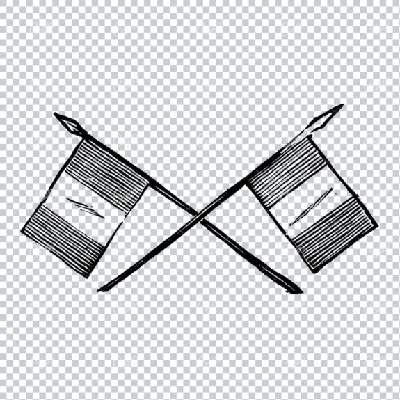 Illustration of Two Flags Crossing Over No.4