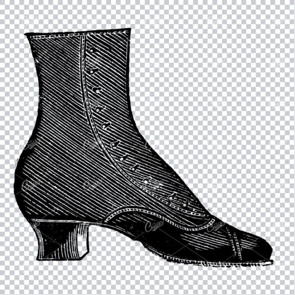 Vintage Fashion Artwork - Drawing of a Boot / Shoe No.2