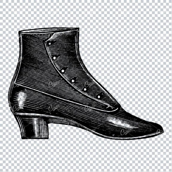 Vintage Fashion Artwork - Drawing of a Boot / Shoe No.3