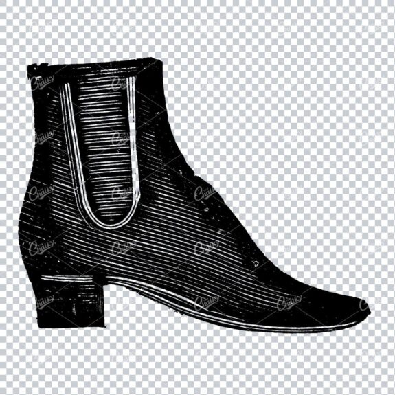 Vintage Fashion Artwork - Drawing of a Boot / Shoe No.4