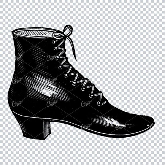 Vintage Fashion Artwork - Drawing of a Boot / Shoe No.5