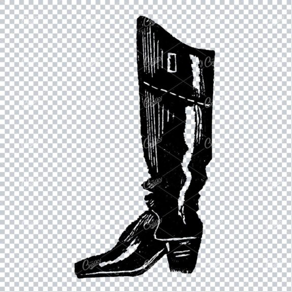 Vintage Fashion Artwork - Drawing of a Boot / Shoe No.6
