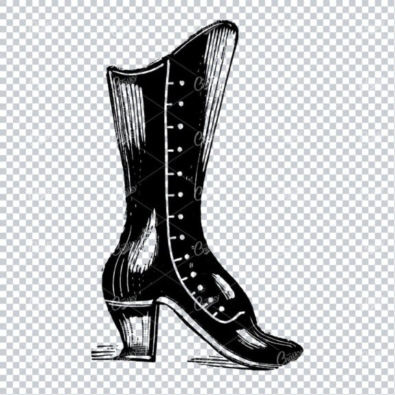 Vintage Fashion Artwork - Drawing of a Boot / Shoe No.7