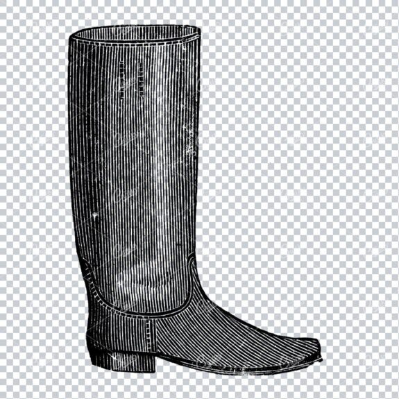 Vintage Fashion Artwork - Drawing of a Boot / Shoe No.8