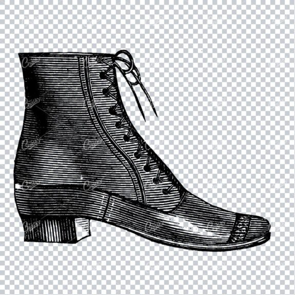 Vintage Fashion Artwork - Drawing of a Boot / Shoe No.11