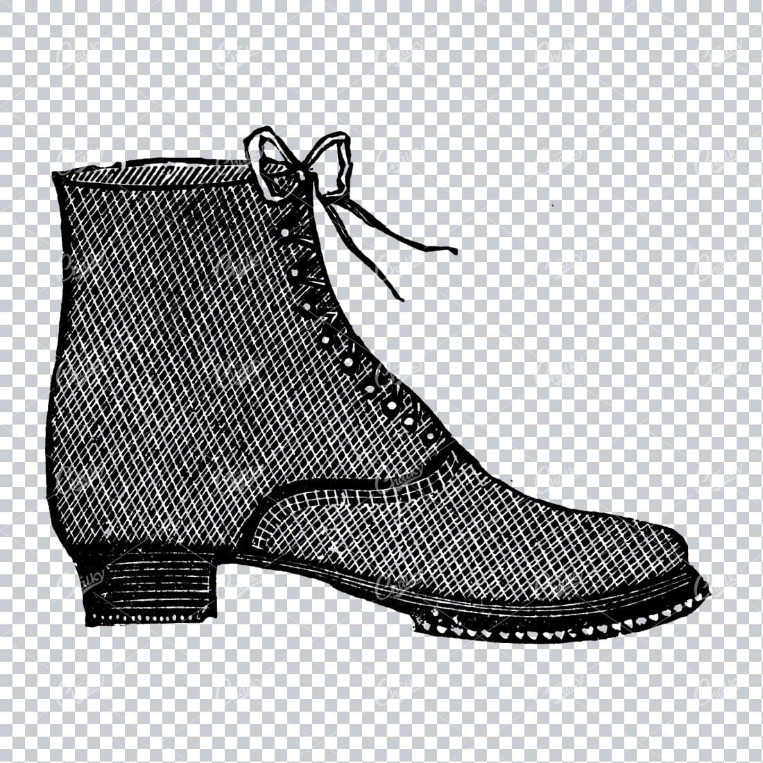 Vintage Fashion Artwork - Drawing of a Boot / Shoe No.12