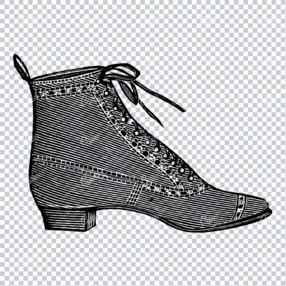 Vintage Fashion Artwork - Drawing of a Boot / Shoe No.13
