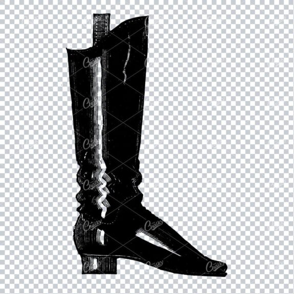 Vintage Fashion Artwork - Drawing of a Boot / Shoe No.15