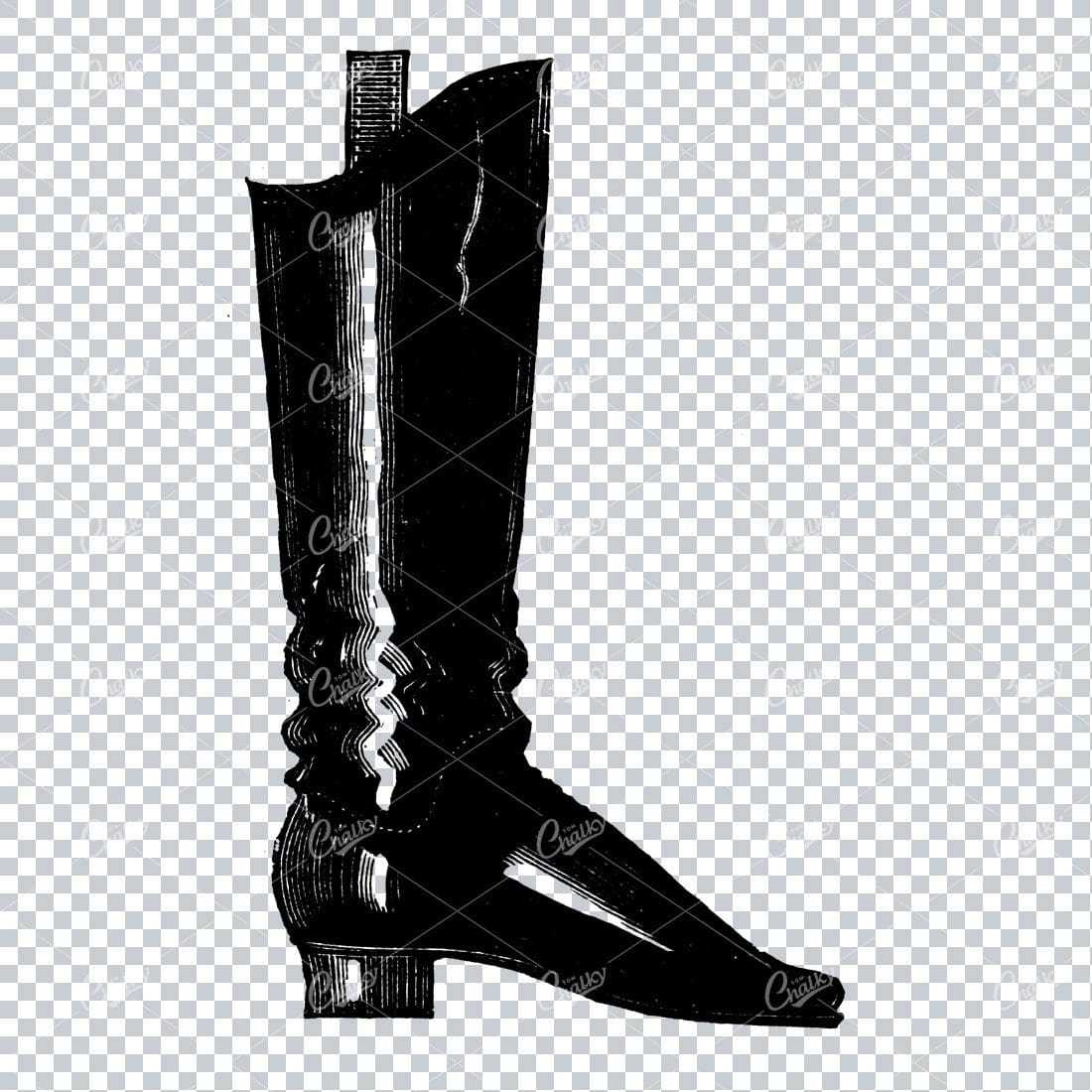 Vintage Fashion Artwork - Drawing of a Boot / Shoe No.15