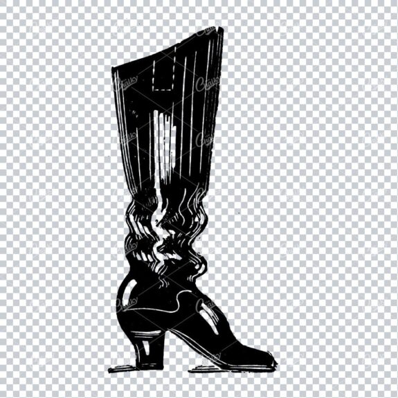 Vintage Fashion Artwork - Drawing of a Boot / Shoe No.16