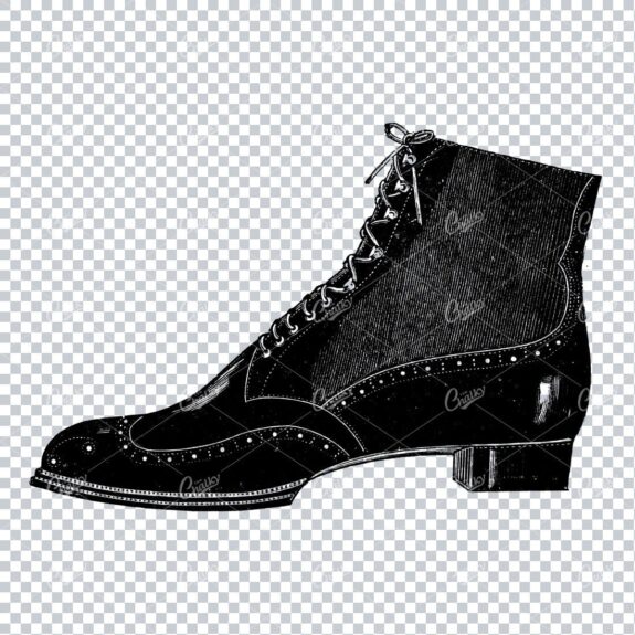 Vintage Fashion Artwork - Drawing of a Boot / Shoe No.17