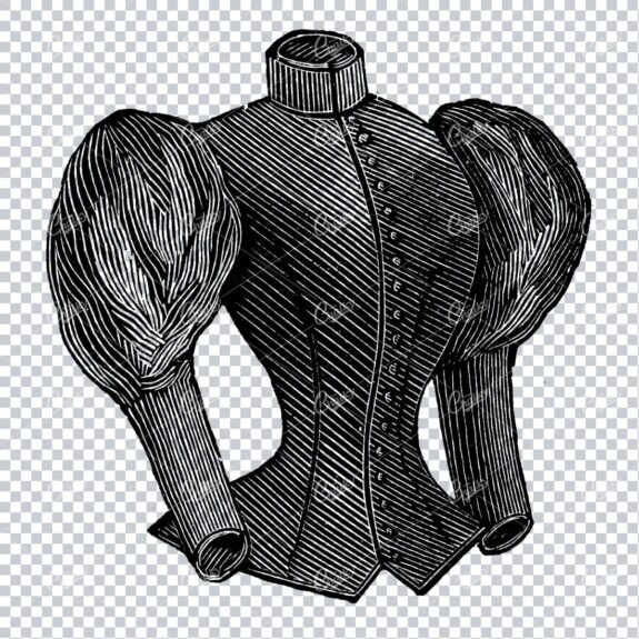 Vintage Fashion Artwork - Womens Coat / Jacket / Corset No.3