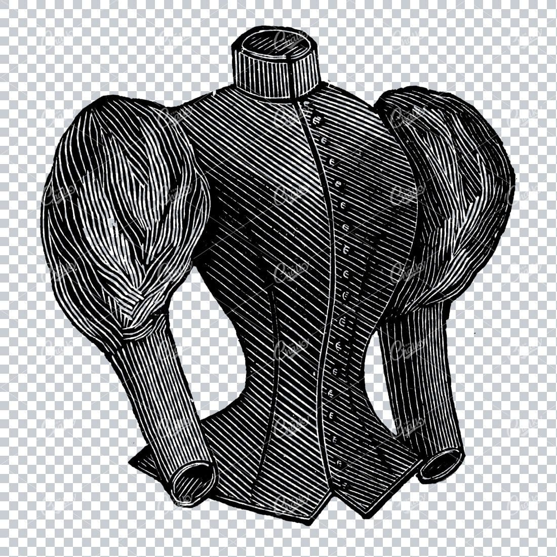 Vintage Fashion Artwork - Womens Coat / Jacket / Corset No.3