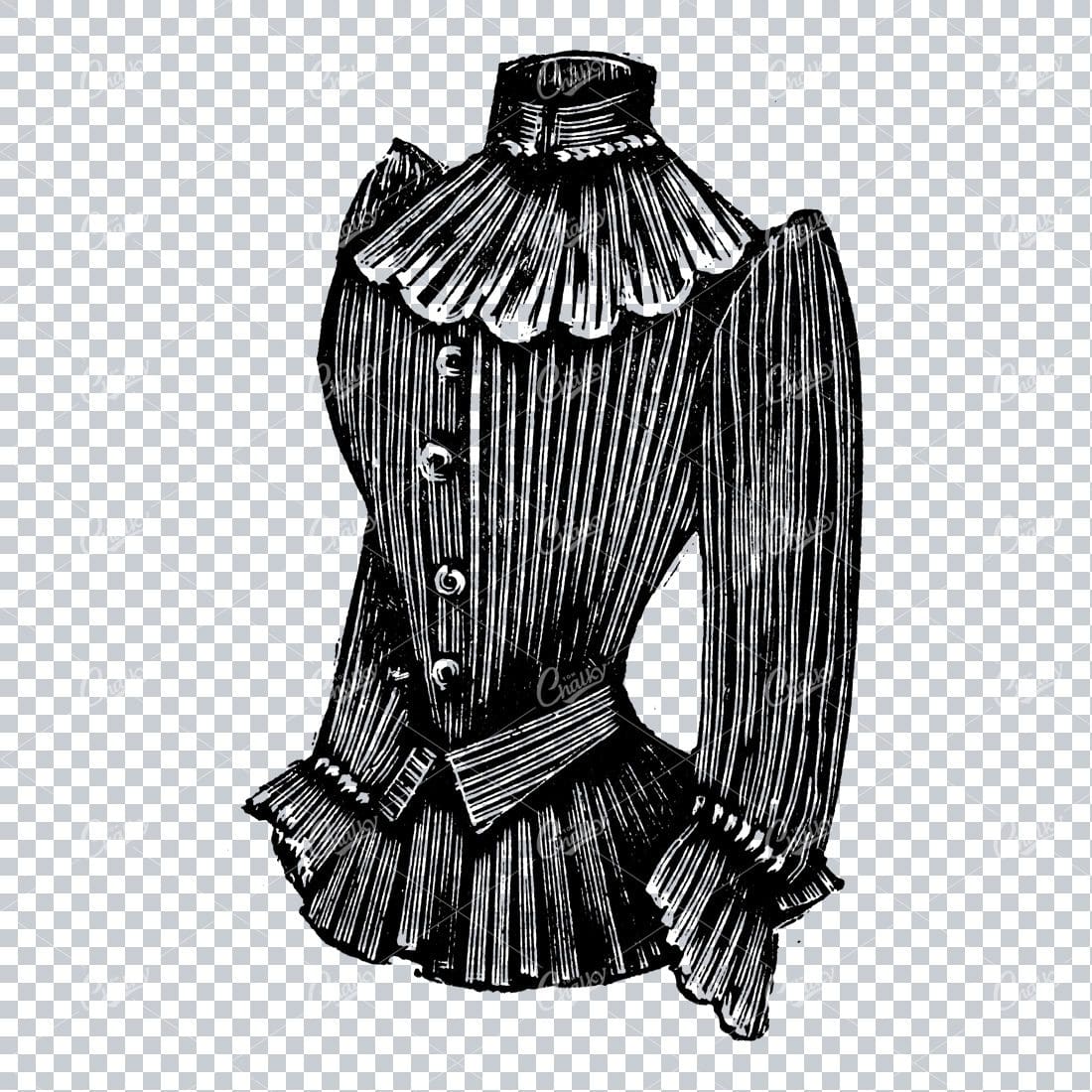 Vintage Fashion Artwork - Womens Coat / Jacket / Corset No.4