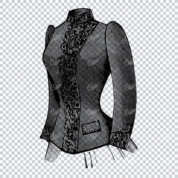 Vintage Fashion Artwork - Womens Coat / Jacket / Corset No.5