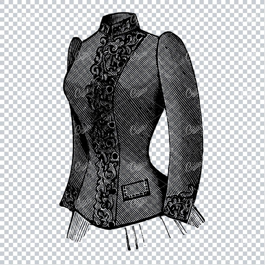 Vintage Fashion Artwork - Womens Coat / Jacket / Corset No.5