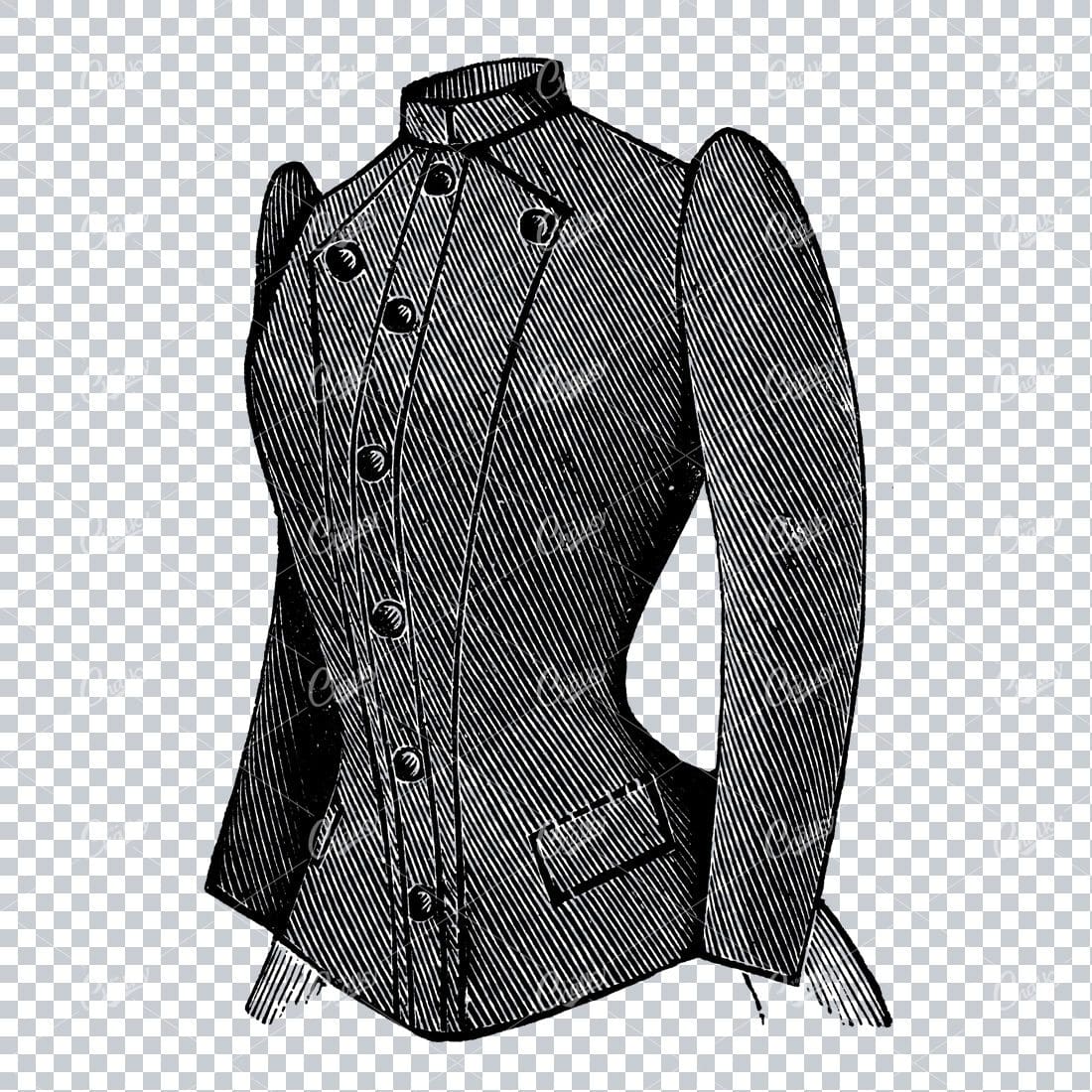 Vintage Fashion Artwork - Womens Coat / Jacket / Corset No.6