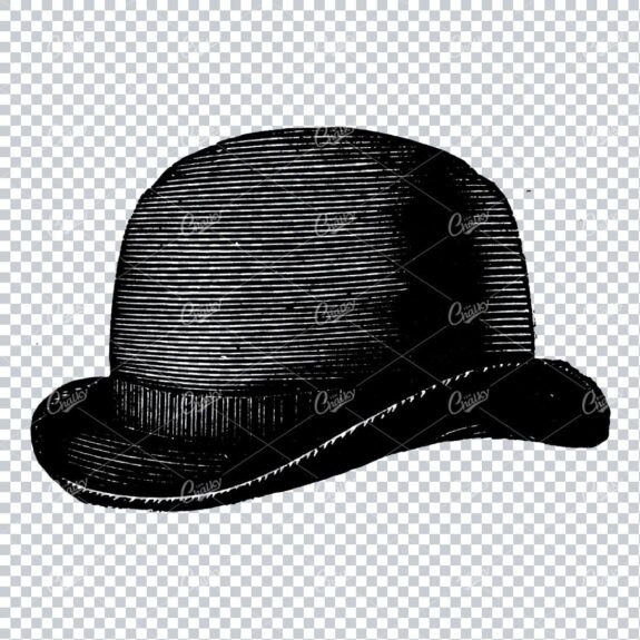 Victorian Fashion Drawing - Gentlemans Top Hat No.3