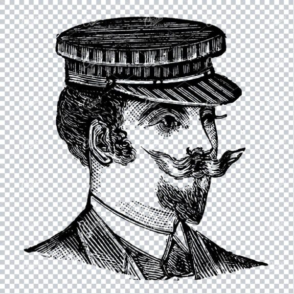 Victorian Fashion Drawing - Gentlemans Top Hat No.6