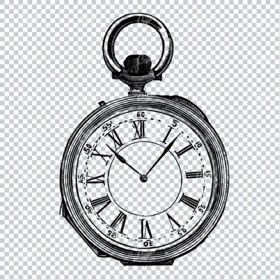 Victorian Fashion Illustration - Pocket Watch No.1