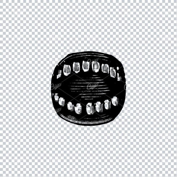Vintage Gothic Illustration of a Human Mouth Wide Open