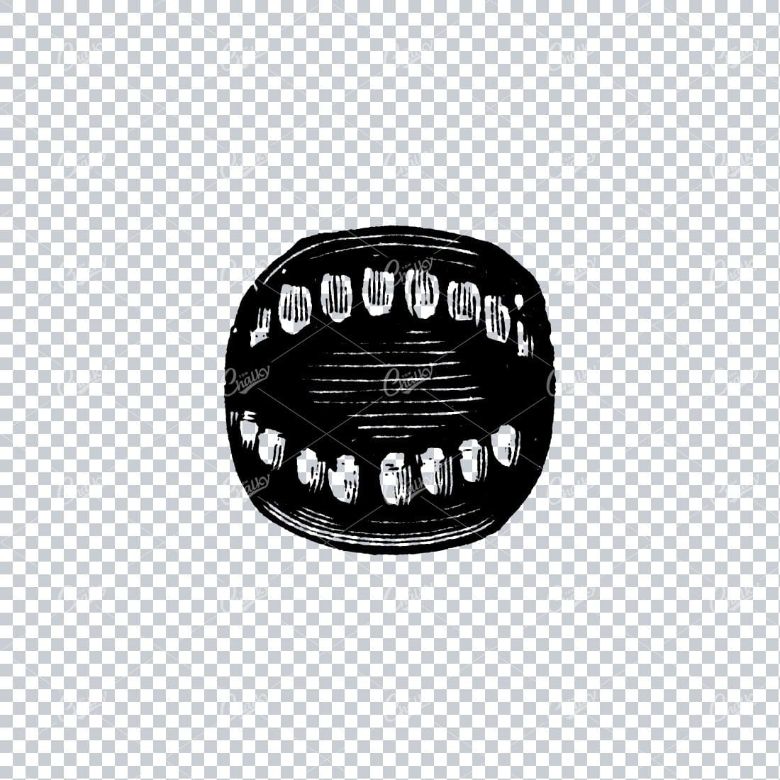 Vintage Gothic Illustration of a Human Mouth Wide Open
