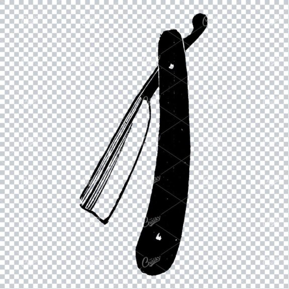 Vintage Engraved Drawing of a Barbers Razorblade No.1