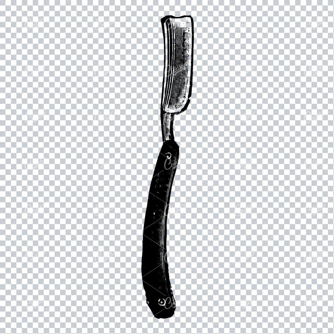 Vintage Engraved Drawing of a Barbers Razorblade No.2
