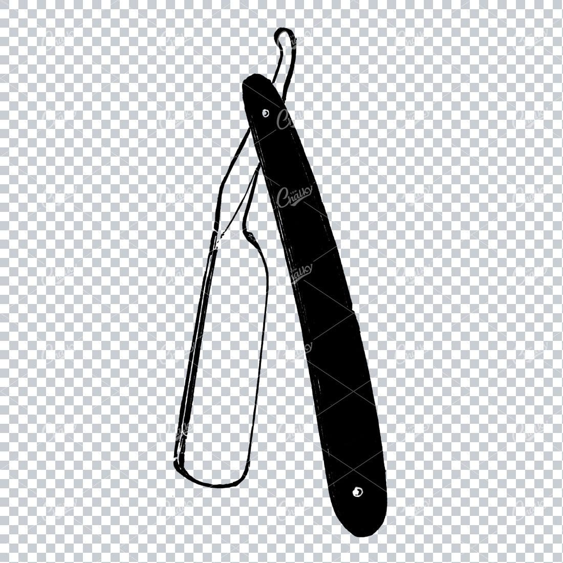 Vintage Engraved Drawing of a Barbers Razorblade No.3