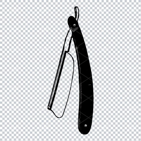 Vintage Engraved Drawing of a Barbers Razorblade No.4