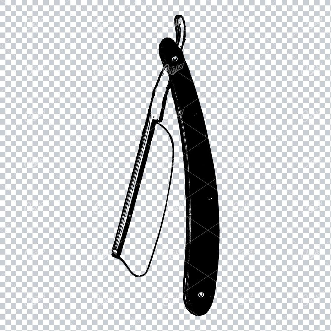 Vintage Engraved Drawing of a Barbers Razorblade No.4