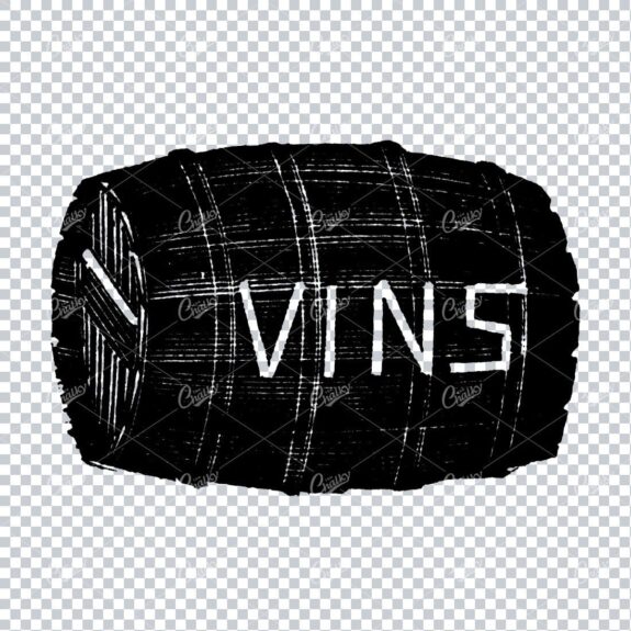 Old Illustration of a Wooden Wine Barrel No.1
