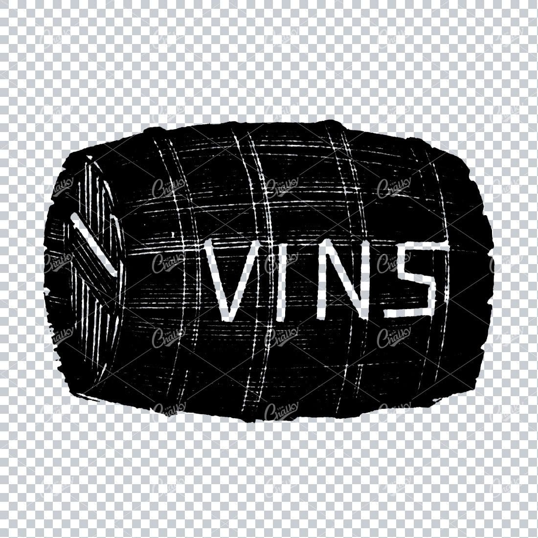 Old Illustration of a Wooden Wine Barrel No.1