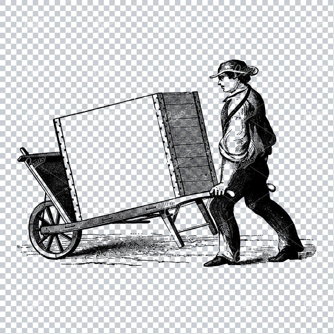 Vintage Marketing / Avertising Illustration with Banner / Print Space No.3