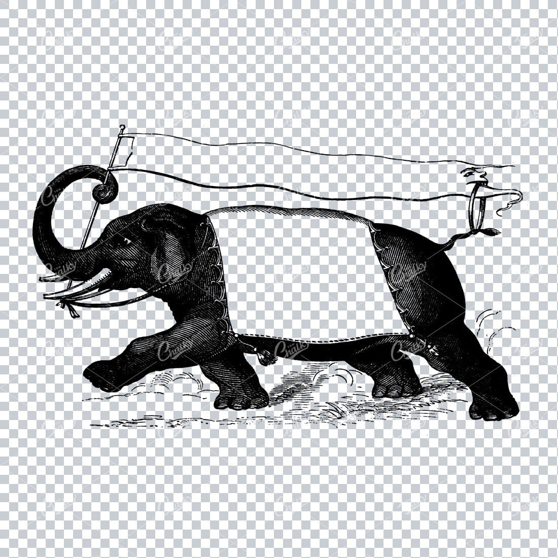 Vintage Marketing / Avertising Illustration with Banner / Print Space No.5
