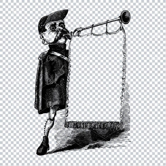 Vintage Marketing / Avertising Illustration with Banner / Print Space No.10