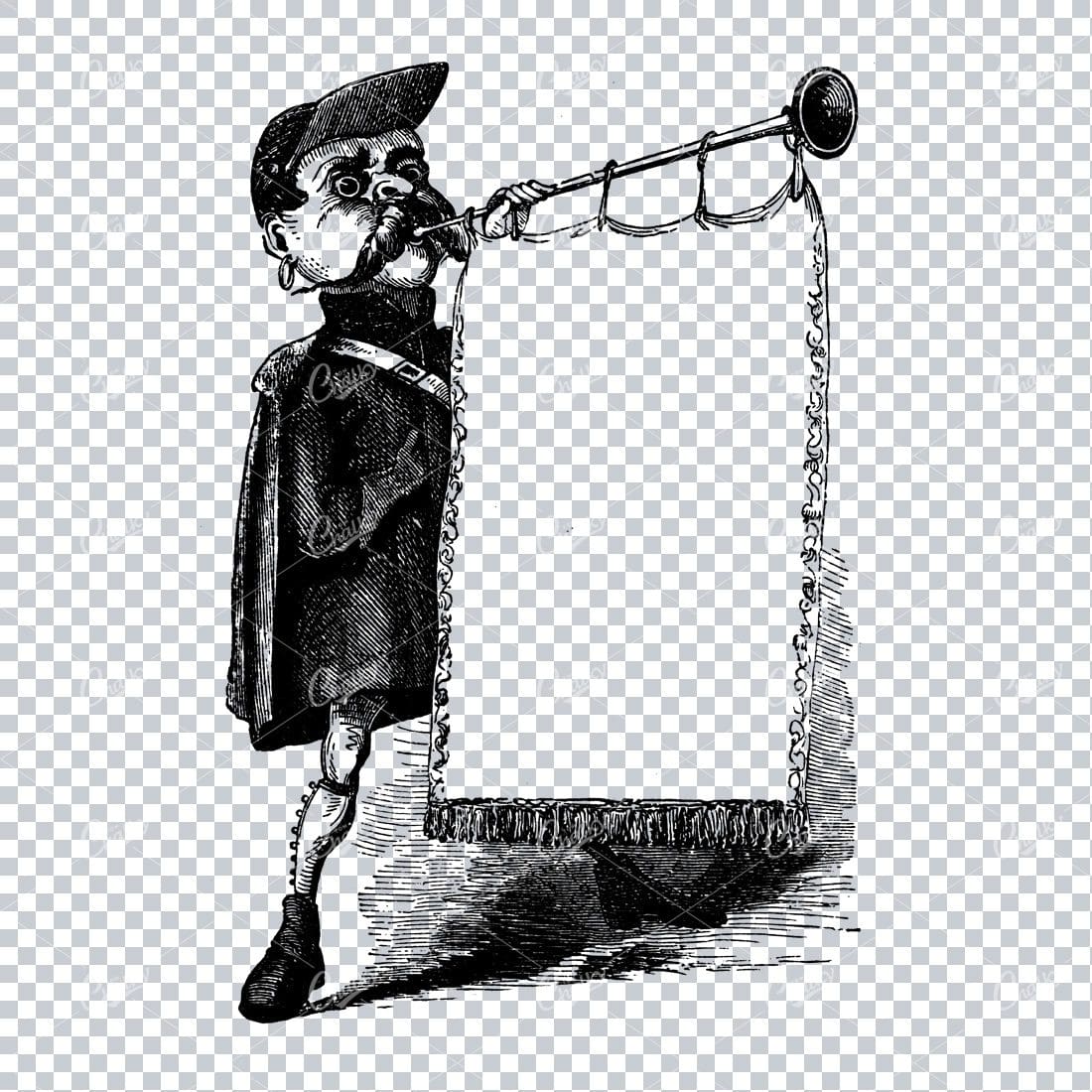 Vintage Marketing / Avertising Illustration with Banner / Print Space No.10