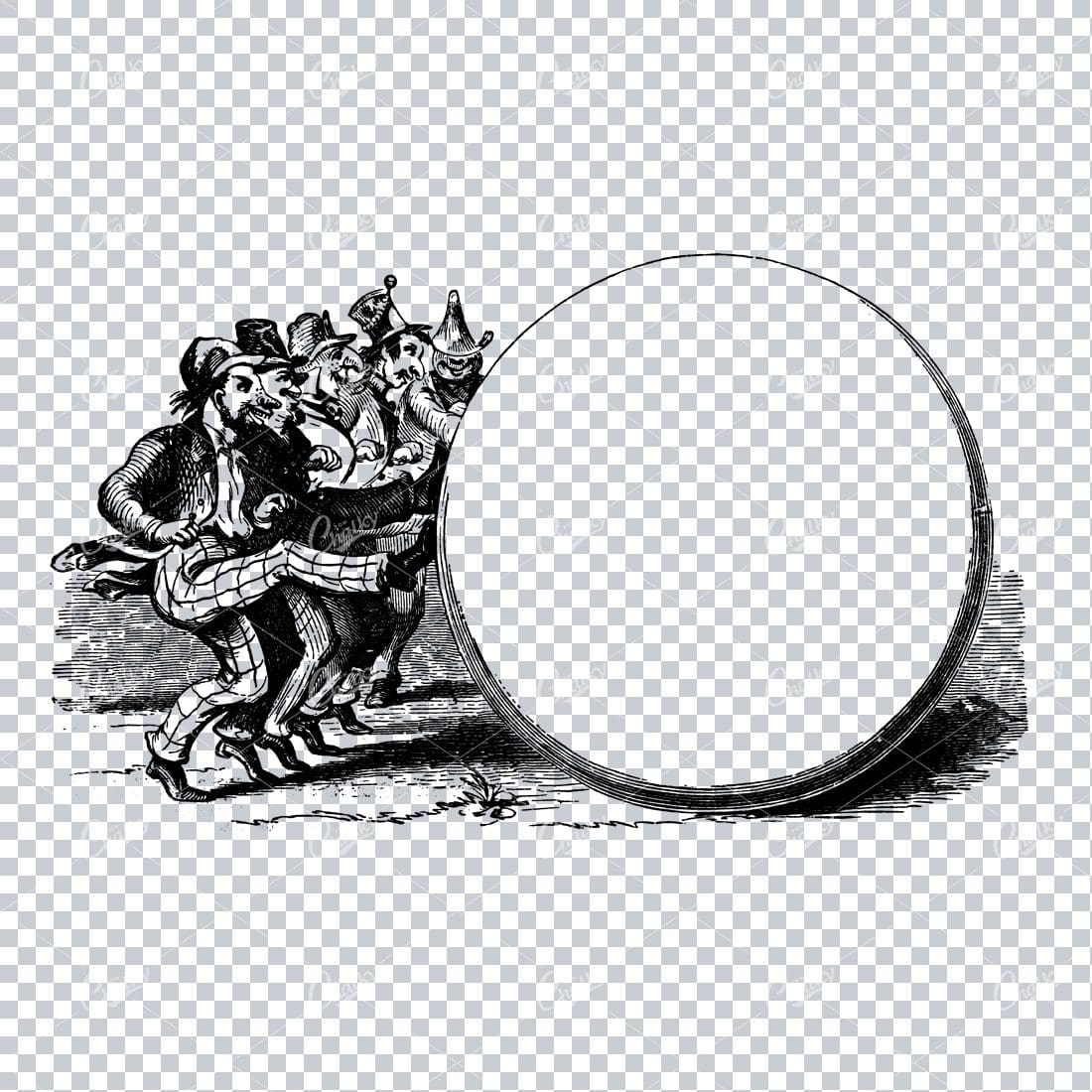 Vintage Marketing / Avertising Illustration with Banner / Print Space No.16