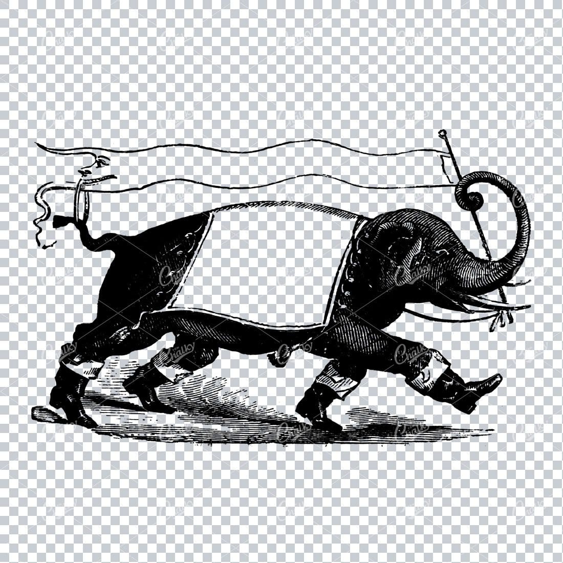 Vintage Marketing / Avertising Illustration with Banner / Print Space No.16