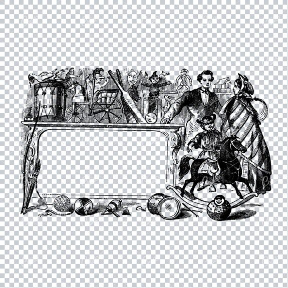 Vintage Marketing / Avertising Illustration with Banner / Print Space No.19