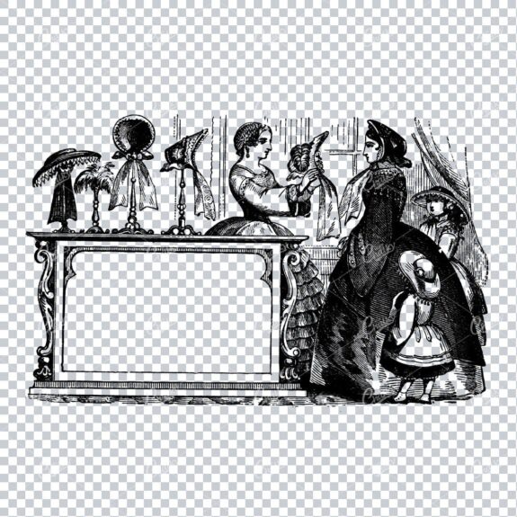 Vintage Marketing / Avertising Illustration with Banner / Print Space No.23