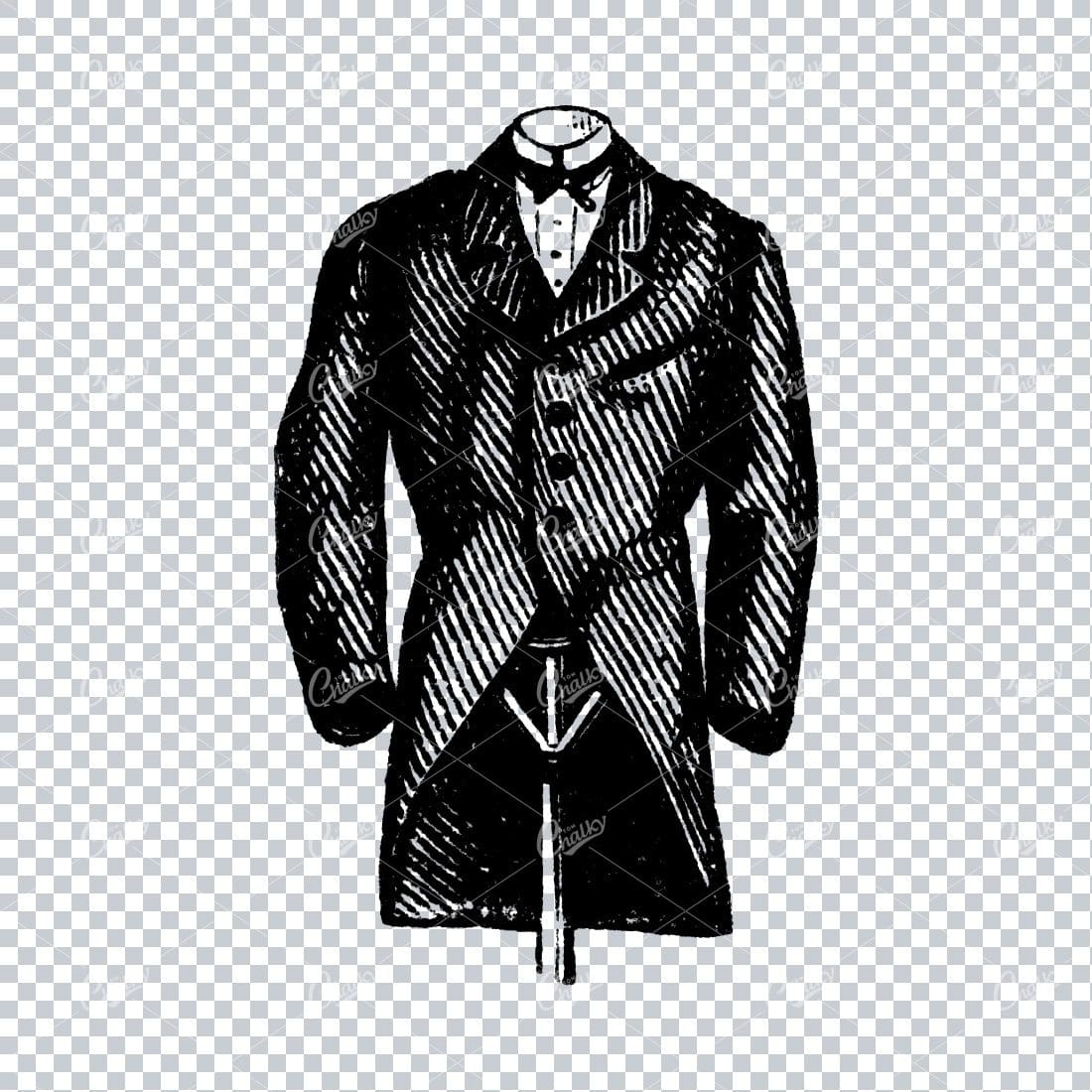 Antique Fashion Artwork - Suit Jacket on a Stand