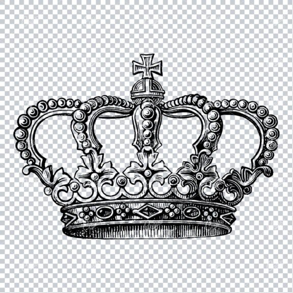 Antique Royalty Illustration - Crown Jewels