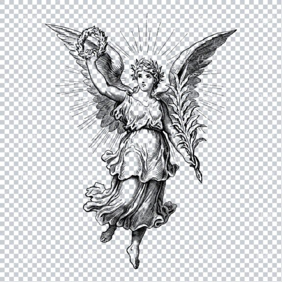 Antique Illustration of the Greek Goddess Victory 'Nike' No.1
