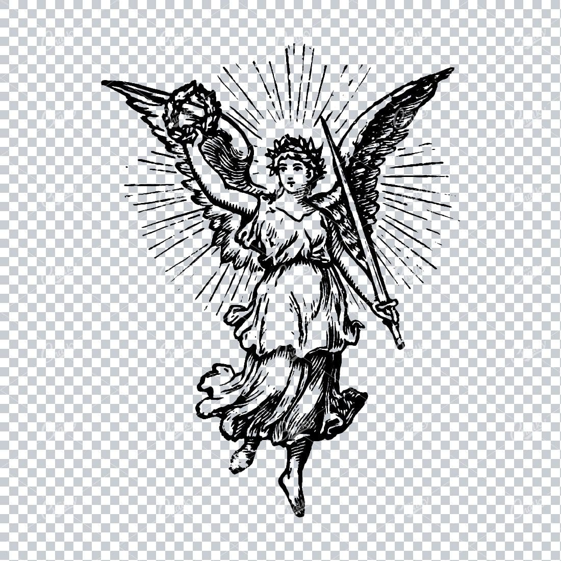 Antique Illustration of the Greek Goddess Victory 'Nike' No.2