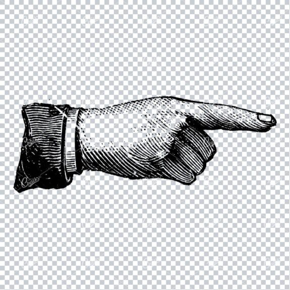 Vintage Illustration Of A Hand Pointing No.1