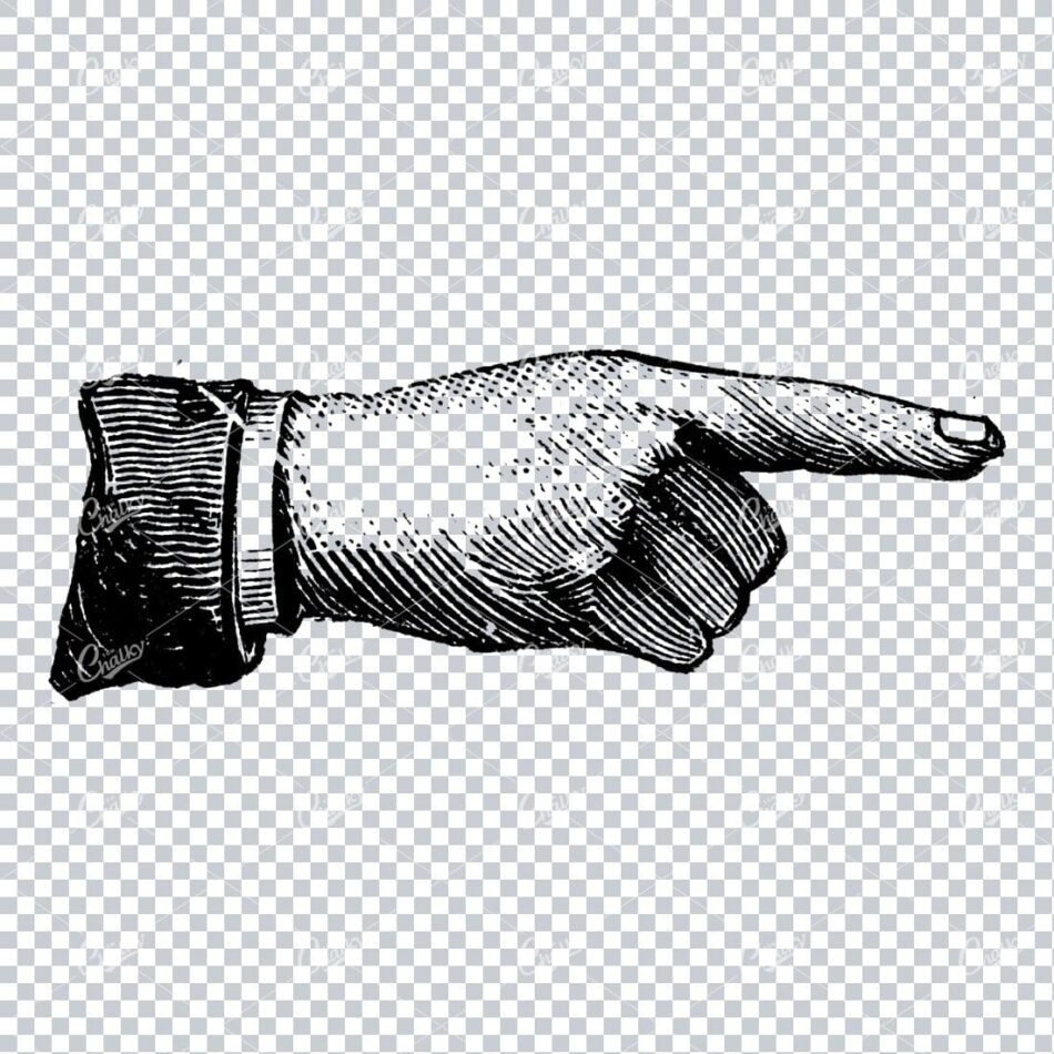 Vintage Illustration Of A Hand Pointing No.1