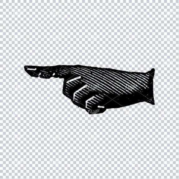 Vintage Illustration of a Hand Pointing No.2