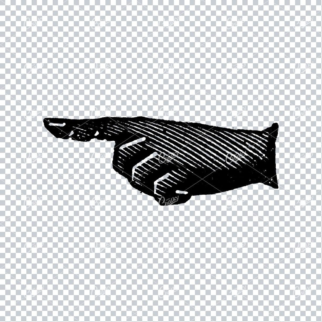 Vintage Illustration of a Hand Pointing No.2