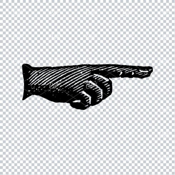 Vintage Illustration of a Hand Pointing No.3